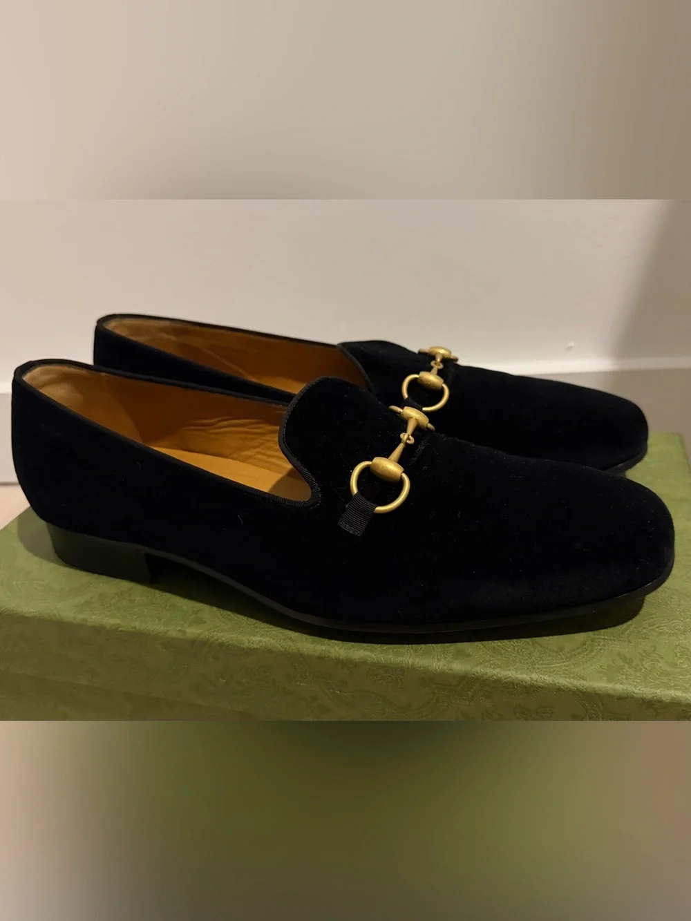 Gucci Gallipoli Horsebit Velvet Loafers 'Black'